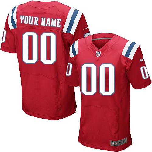 Men's Elite Nike Jersey Red Alternate - Customized NFL New England Patriots